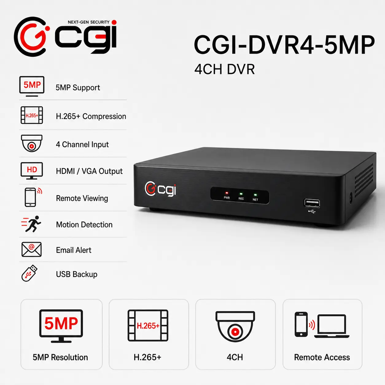5MP 4CH DVR